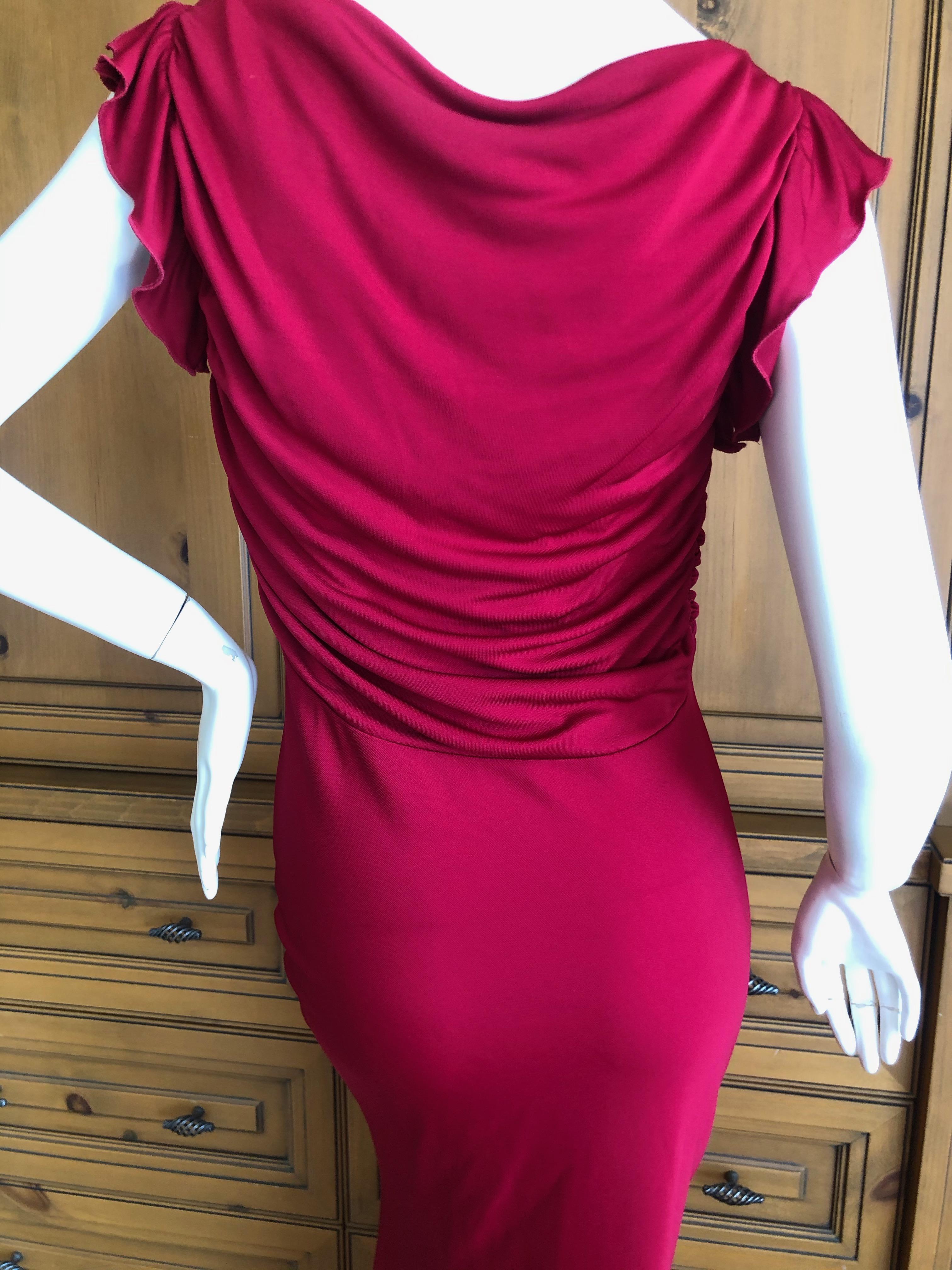   John Galliano Vintage Bias Cut Red Evening Dress with Keyhole Details For Sale 4