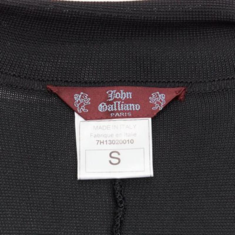 JOHN GALLIANO Vintage Schwarze geschichtete Strickjacke aus offenem Strick mit gehäkelten Ärmeln S im Angebot 6