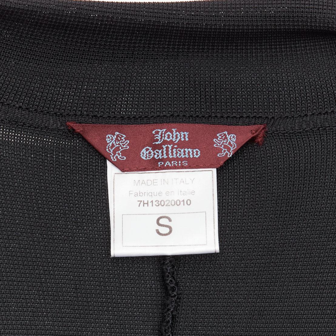 JOHN GALLIANO Vintage Schwarze geschichtete Strickjacke aus offenem Strick mit gehäkelten Ärmeln S im Angebot 5