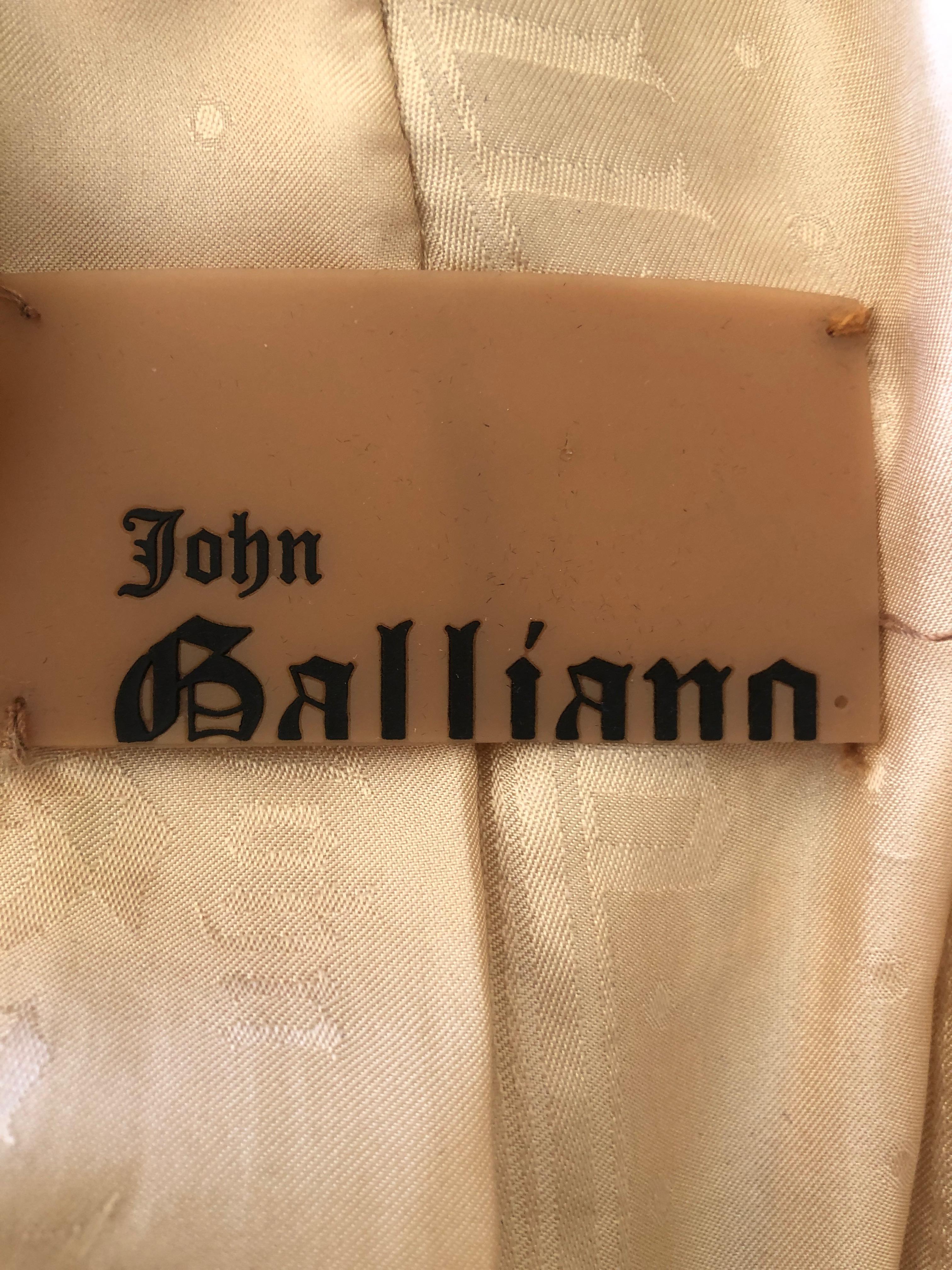 John Galliano Vintage Buff Suede Jacket with Metalwork Embroidery Details im Angebot 6