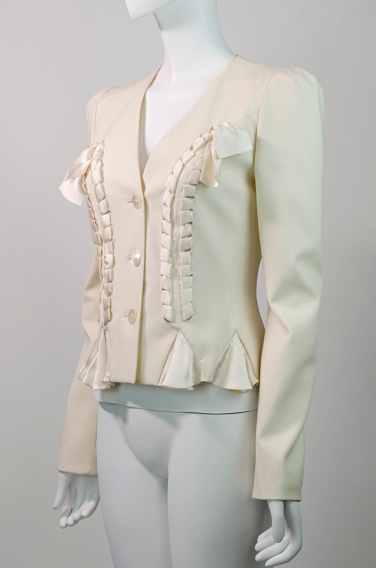 cream corset blazer