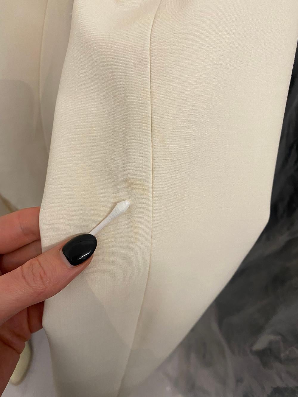 John Galliano Vintage Cream Silk Blazer With Lace-up Bow Detail 4