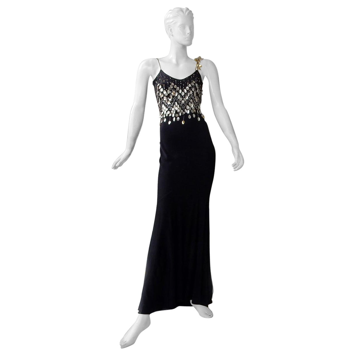 John Galliano, robe vintage d'inspiration déco à coupe en biais en vente