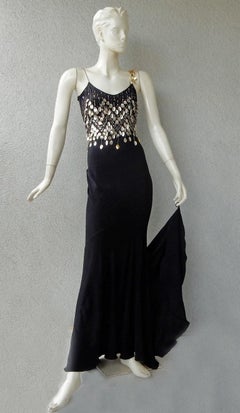 John Galliano Vintage Deco Inspired Bias Cut Dress