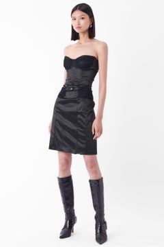 John Galliano Vintage Early 2000’s Black Bustier Dress
