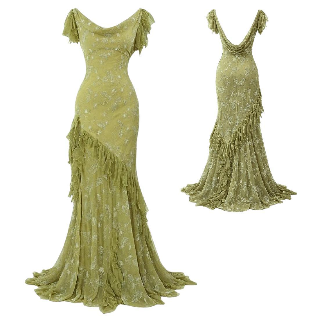 John Galliano Vintage Evening Gown Fall/Winter 2004 Size 40FR