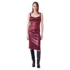 John Galliano Vintage F/W 2000 Satin Burgundy Dress