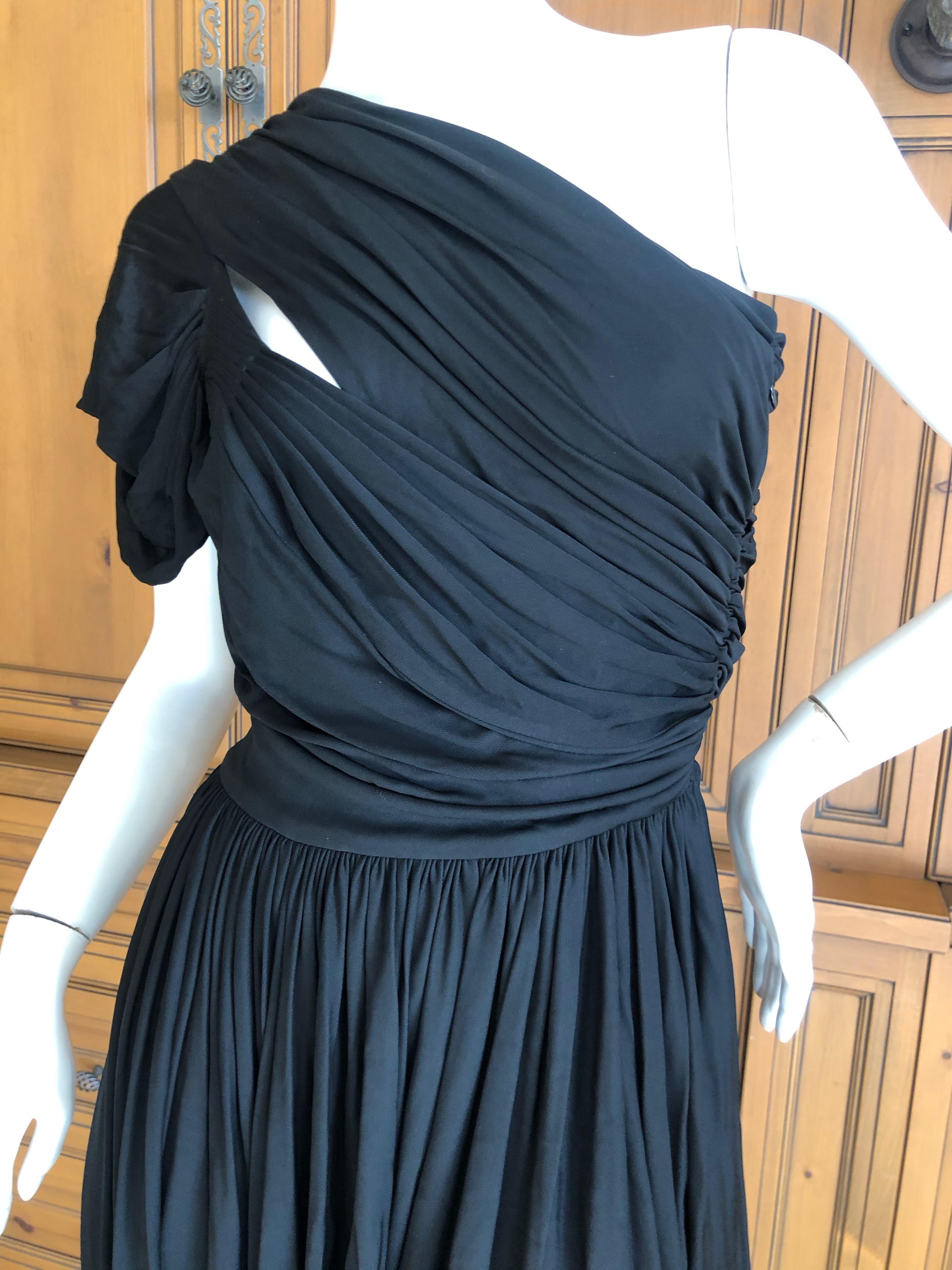 John Galliano Vintage Grecian One Shoulder Little Black Dress with Keyhole In New Condition For Sale In Cloverdale, CA