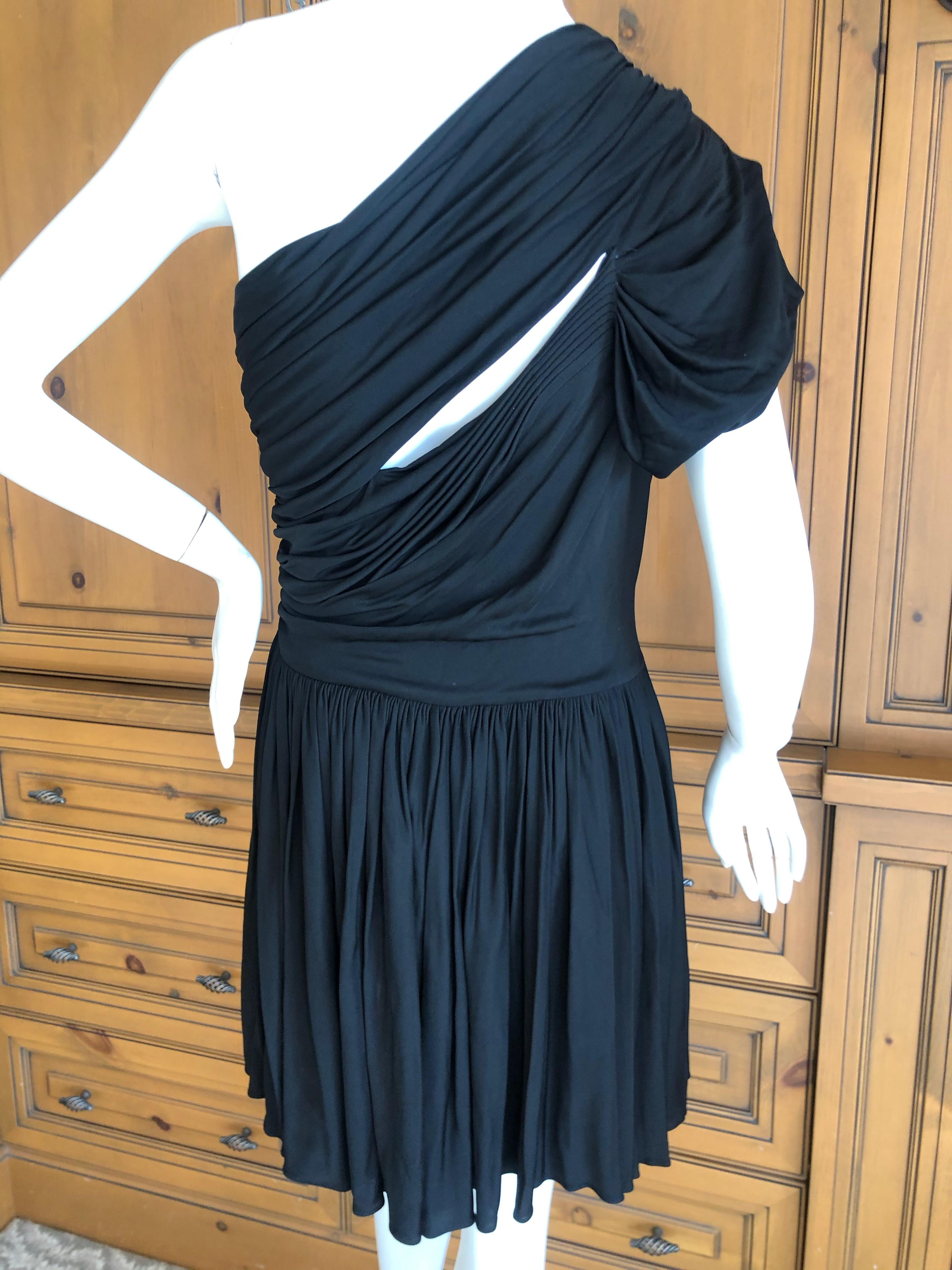 Women's John Galliano Vintage Grecian One Shoulder Little Black Dress with Keyhole For Sale
