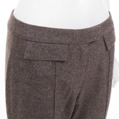 JOHN GALLIANO Vintage grey taupe wool cashmere blend flare suit pants FR40 L