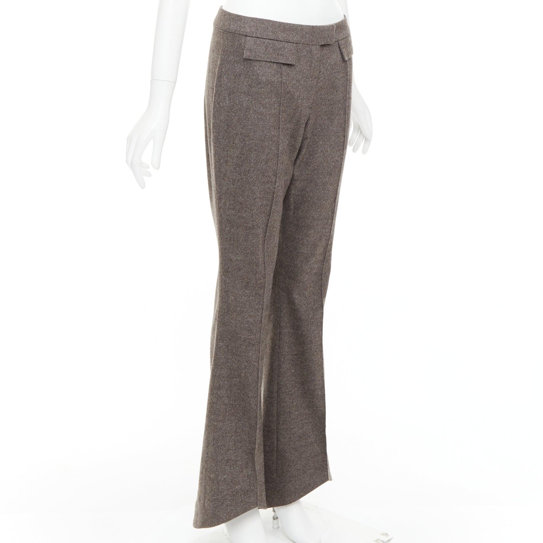 JOHN GALLIANO Pantalón de traje acampanado vintage gris topo mezcla de lana y cachemira FR40 L Gris en venta