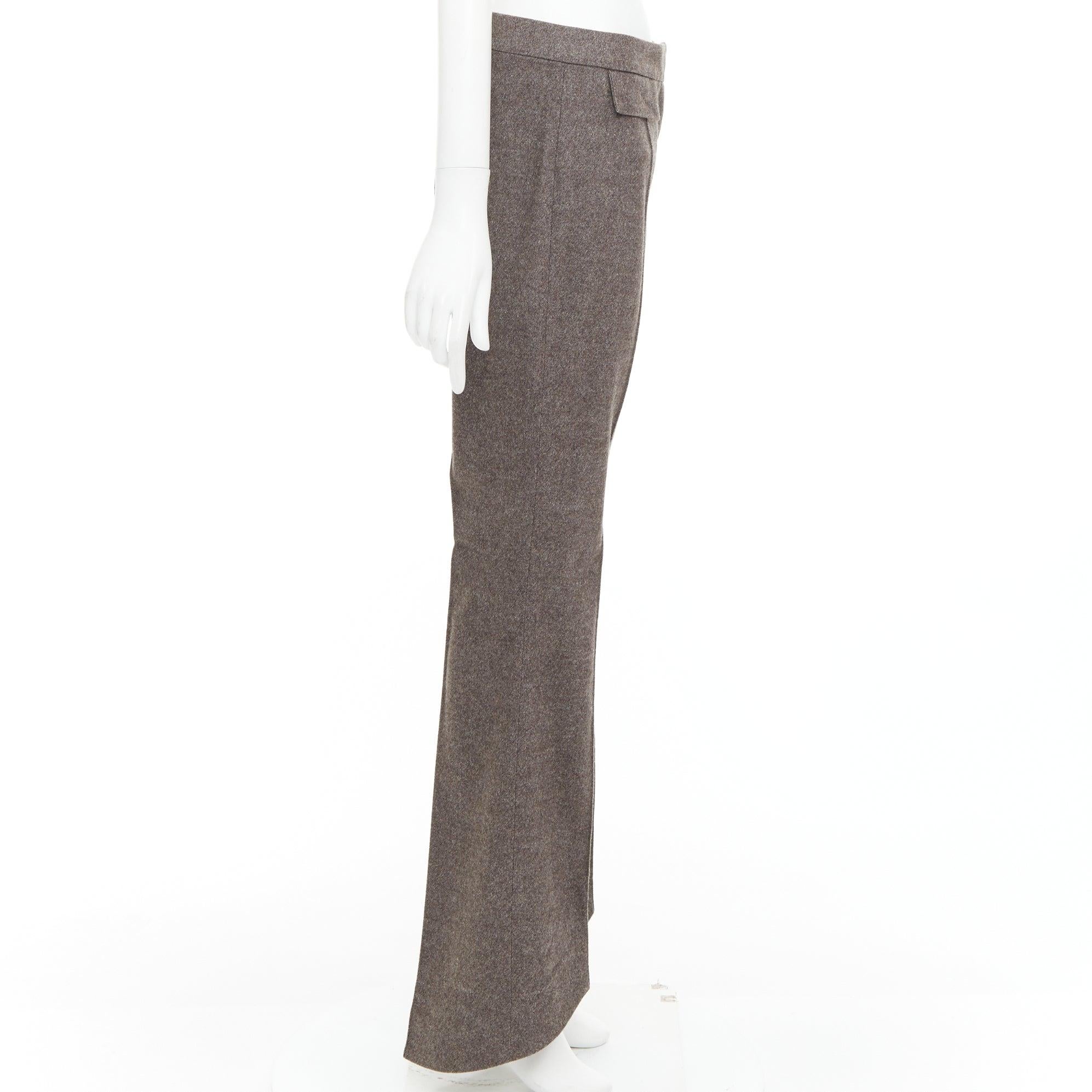 JOHN GALLIANO Pantalón de traje acampanado vintage gris topo mezcla de lana y cachemira FR40 L en Excelente estado para la venta en Hong Kong, NT