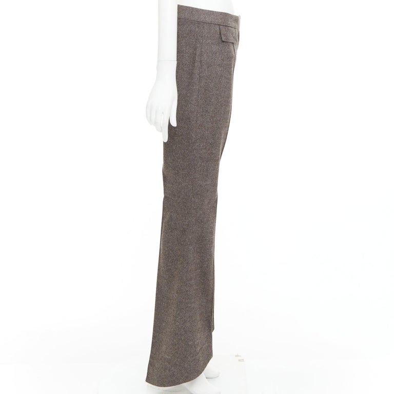 grey flare dress pants Mid-Rise Flare Leg Pull On Knit Pants Gray / Large