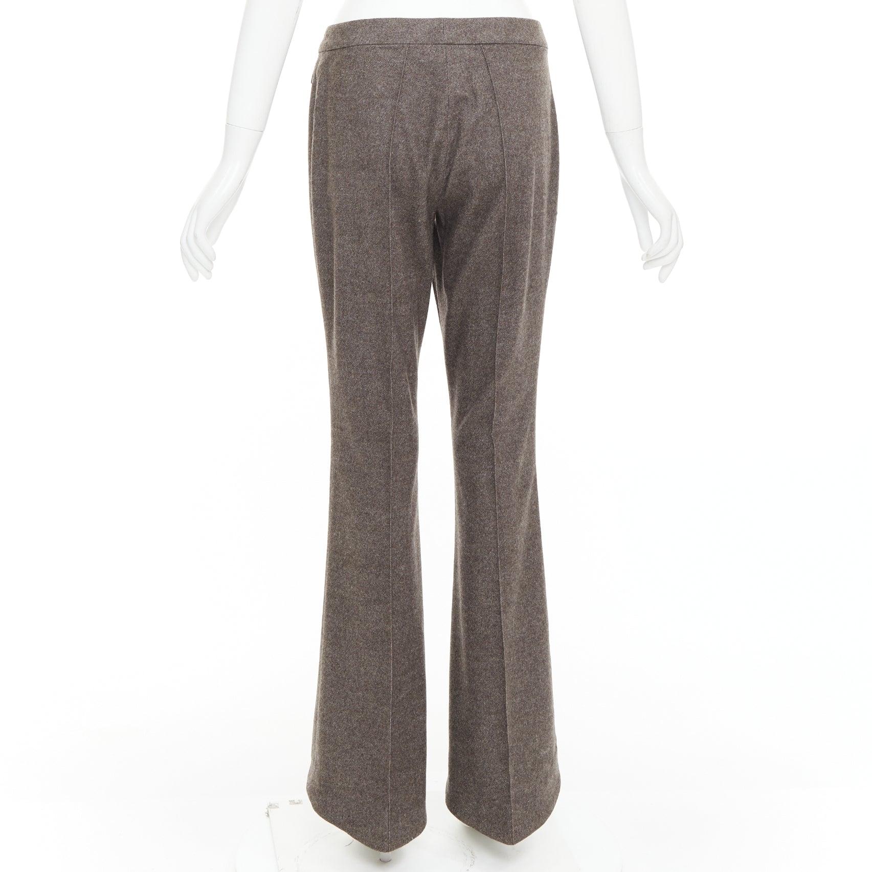 De las mujeres JOHN GALLIANO Pantalón de traje acampanado vintage gris topo mezcla de lana y cachemira FR40 L en venta