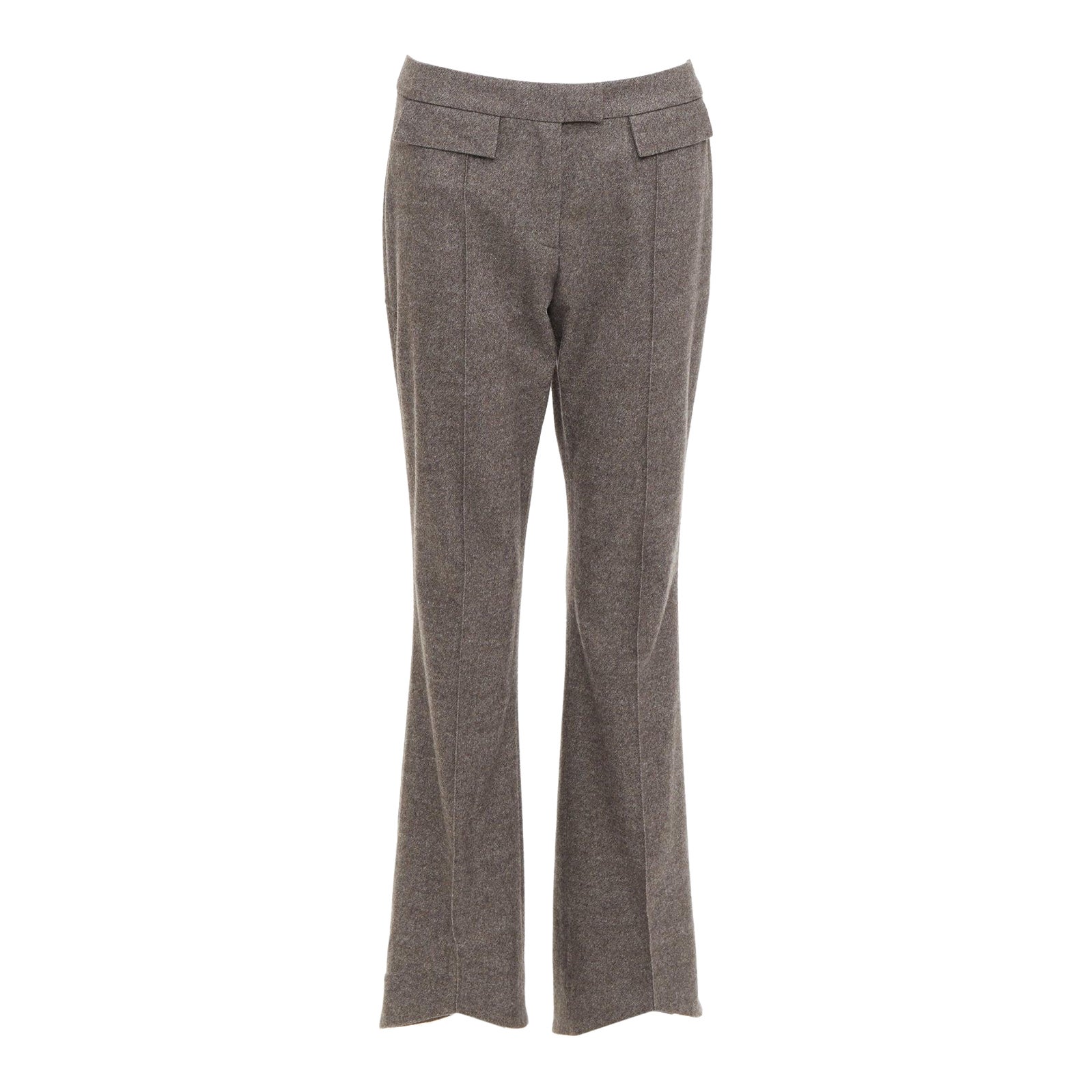 JOHN GALLIANO Pantalón de traje acampanado vintage gris topo mezcla de lana y cachemira FR40 L en venta
