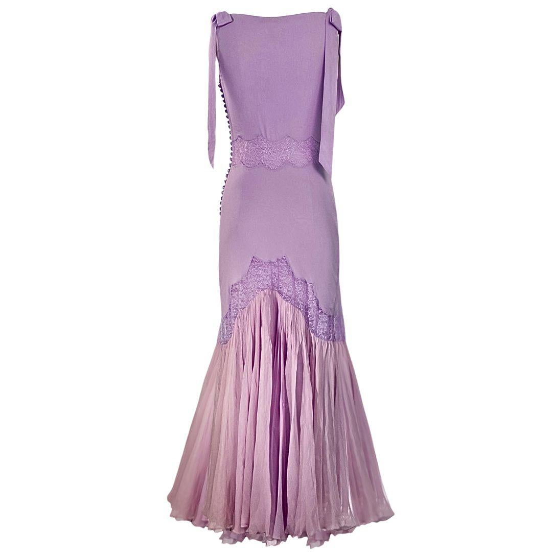 Purple John Galliano Vintage Lavender Gown Spring/Summer Size 36FR For Sale