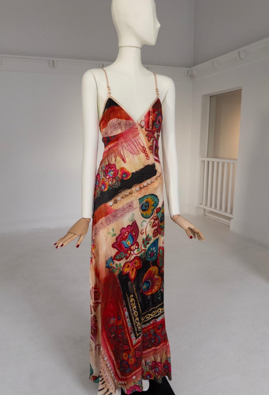 De las mujeres John Galliano Vestido Vintage Paisley Gown en venta
