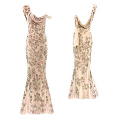 John Galliano Vintage Pink Embellished Gown Spring/Summer Size 38FR