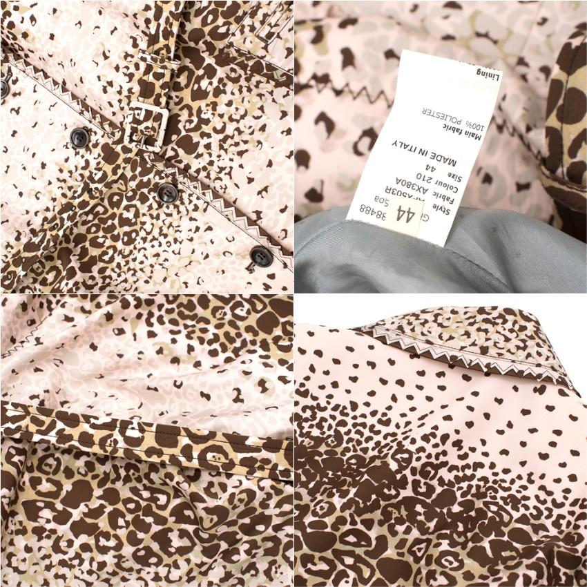 John Galliano Vintage Rosa Trenchcoat mit Leopardenmuster - Größe US 8 im Angebot 2