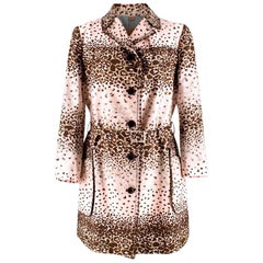 John Galliano Vintage Rosa Trenchcoat mit Leopardenmuster - Größe US 8