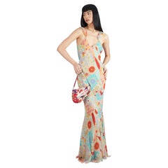 John Galliano Vintage S/S 2000’s Vintage Floral Maxi Slip Dress