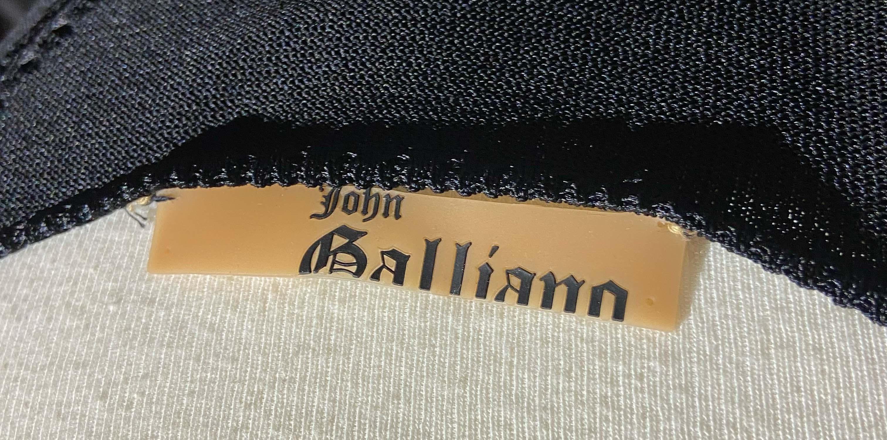 John Galliano Vintage S/S 2004 Black Mermaid Knit Diamonds Dress 5