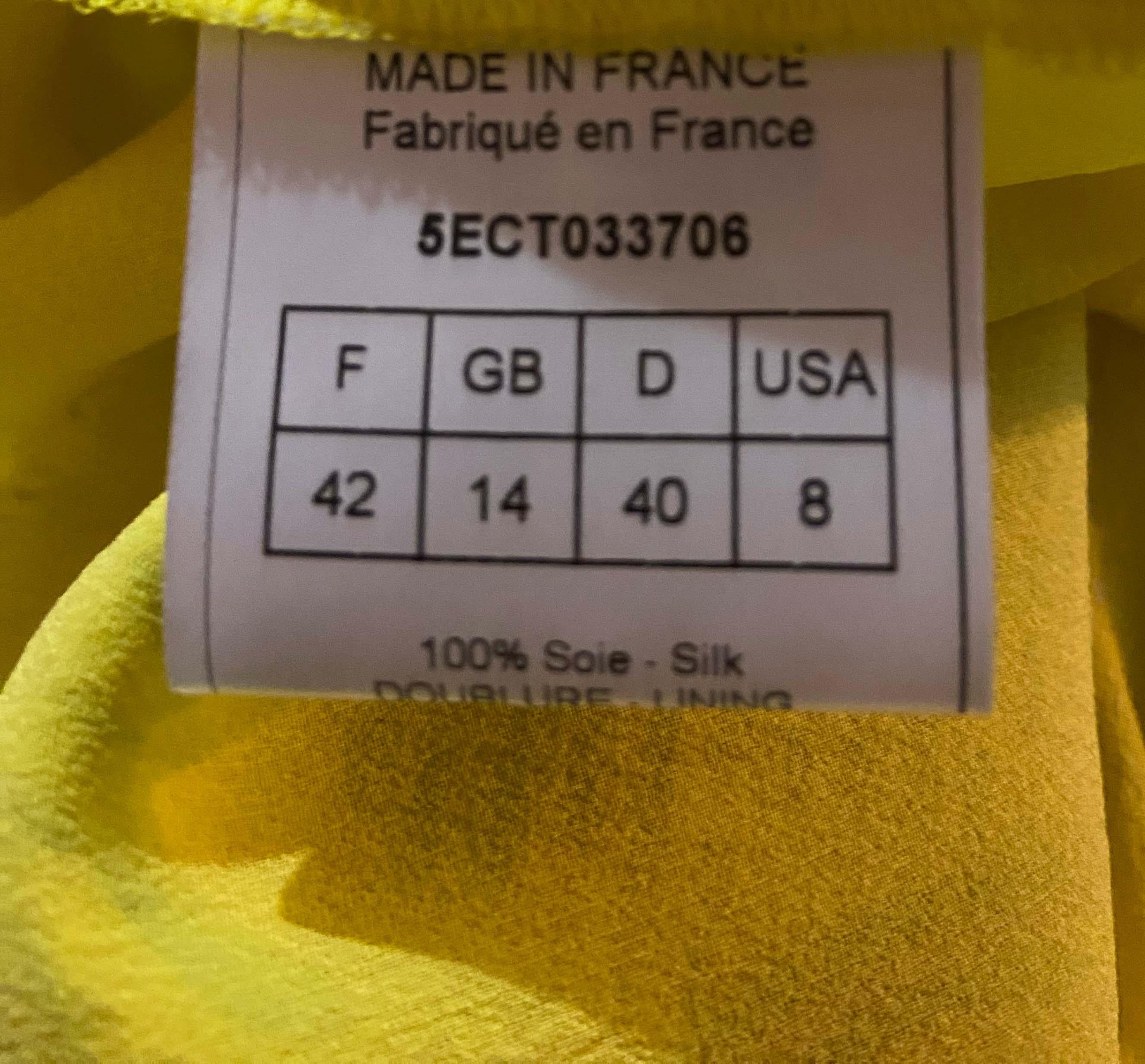 John Galliano Vintage S/S 2005 Gazette Print Yellow Silk Skirt 7