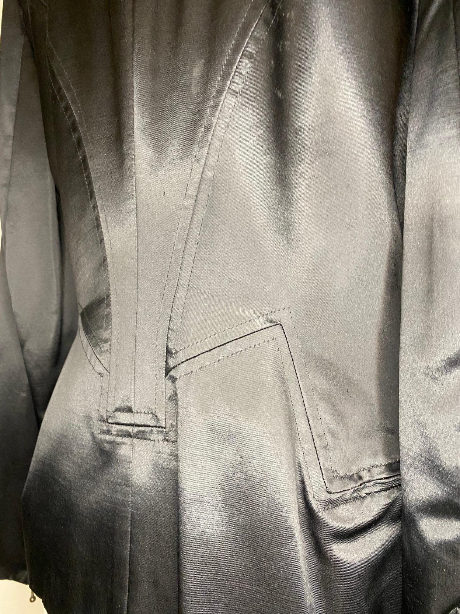 John Galliano Vintage Satin Bomber Jacket - Fencing Collection For Sale 2