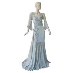John Galliano Vintage-Abendkleid aus Seiden-Charmeuse, Deko-inspiriert