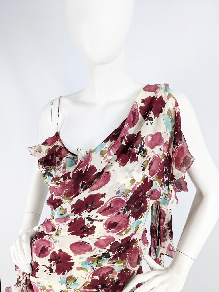 John Galliano Vintage Silk Chiffon Dress For Sale at 1stDibs