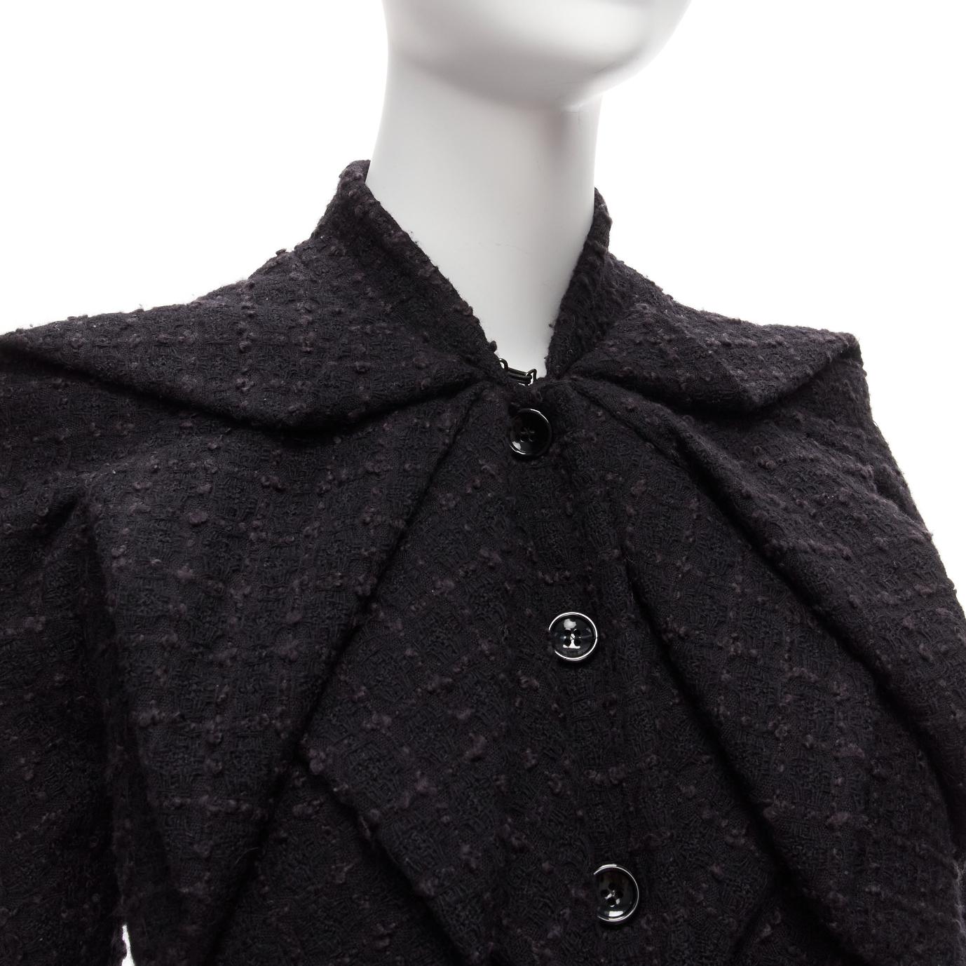 JOHN GALLIANO Vintage  wool tweed braid trim ruffle jacket skirt suit FR40 L 4