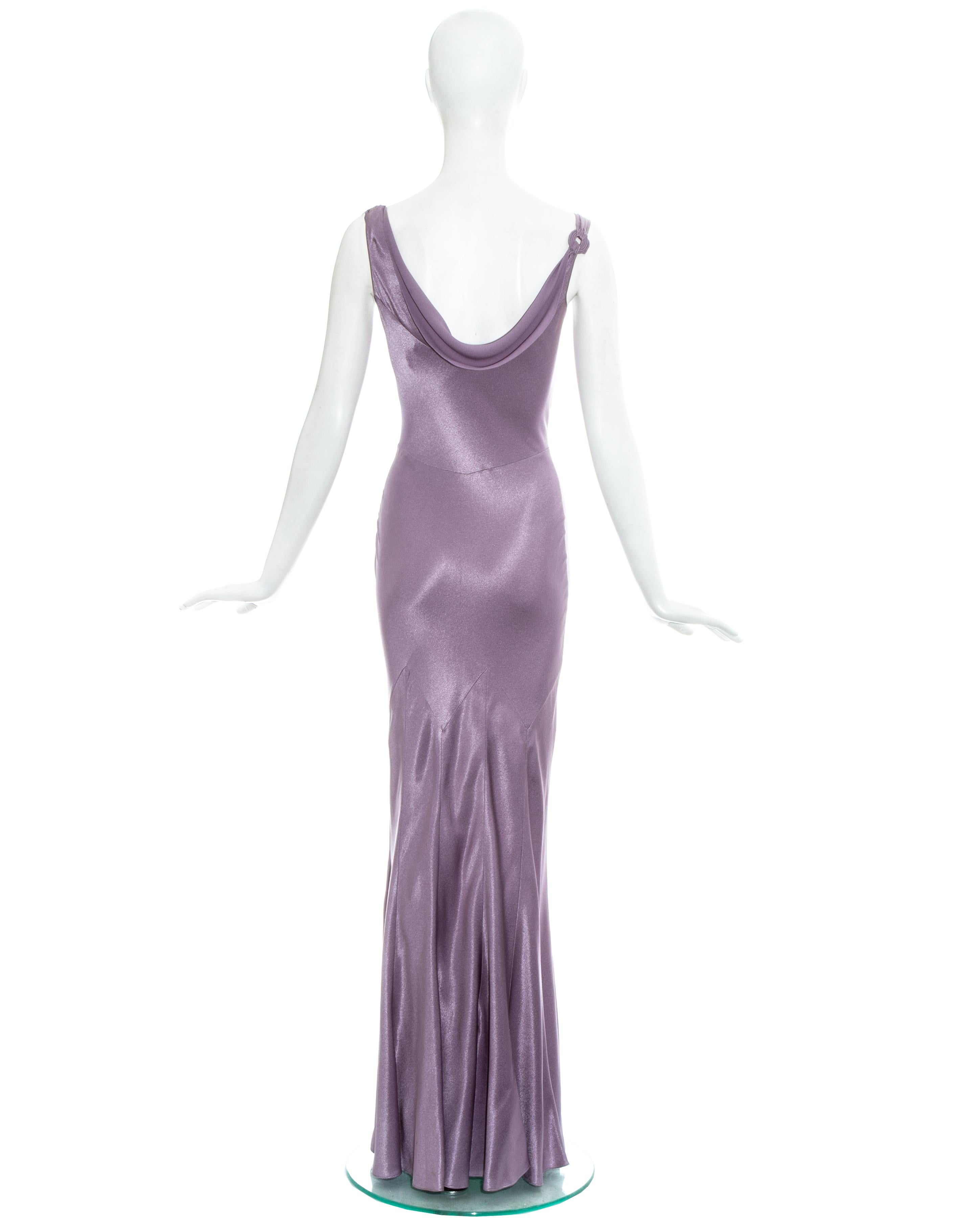 Gray John Galliano violet acetate bias cut evening dress, ss 2000