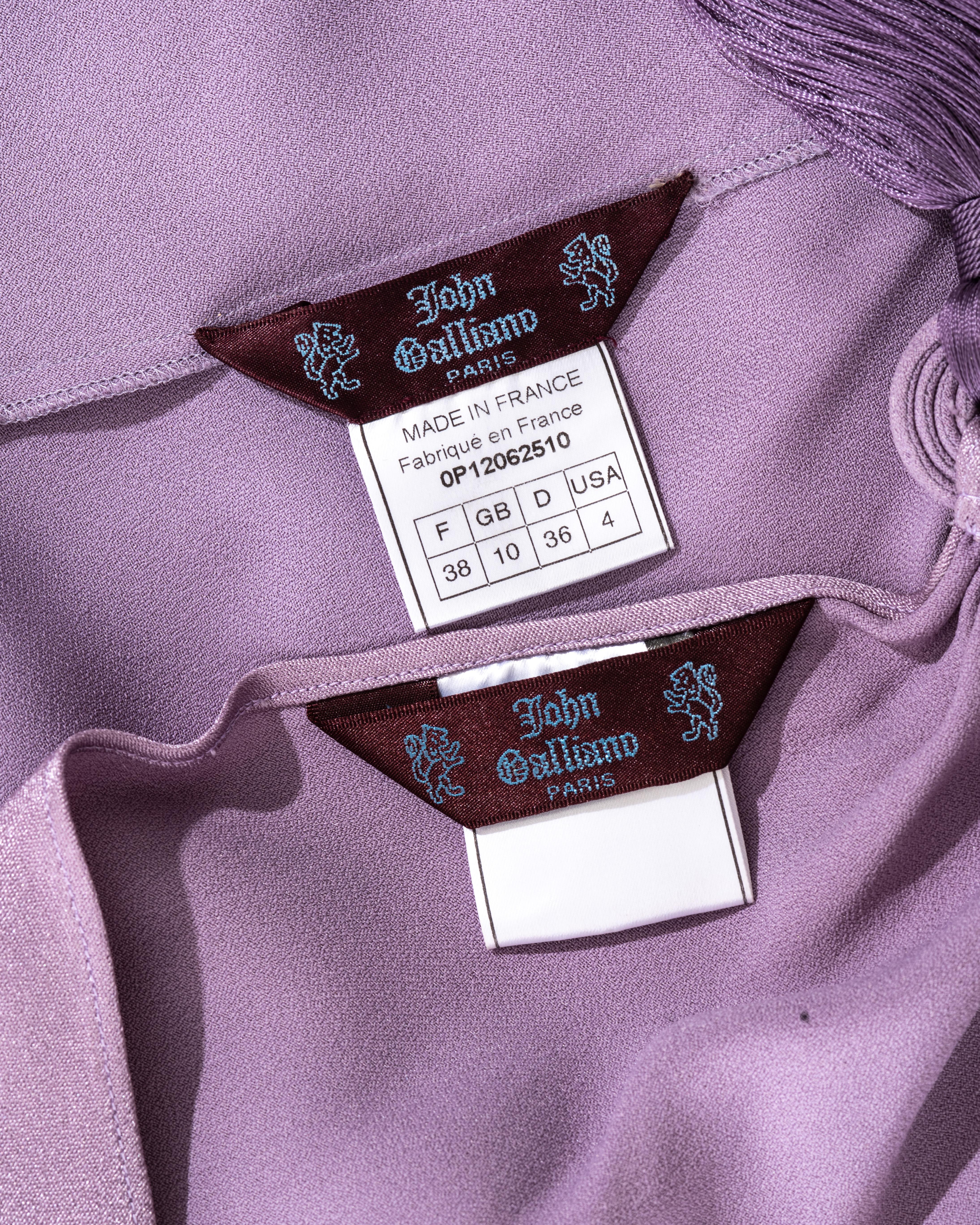 Women's John Galliano violet crepe-backed satin evening dress and shawl, ss 2000
