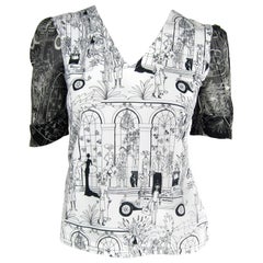 John Galliano Whimsical Print Tee Shirt 1990s