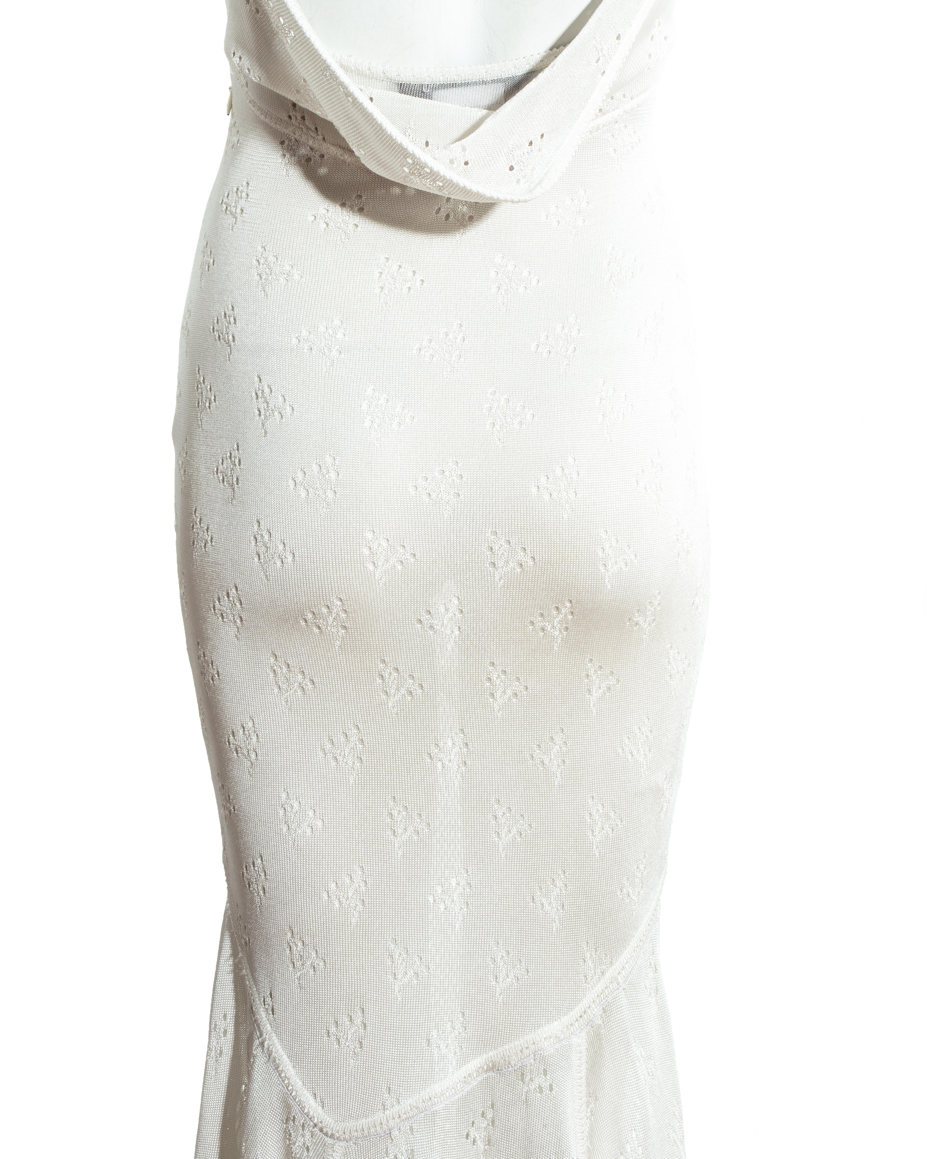 John Galliano white crochet knitted maxi dress, ss 2000 In Good Condition In London, GB