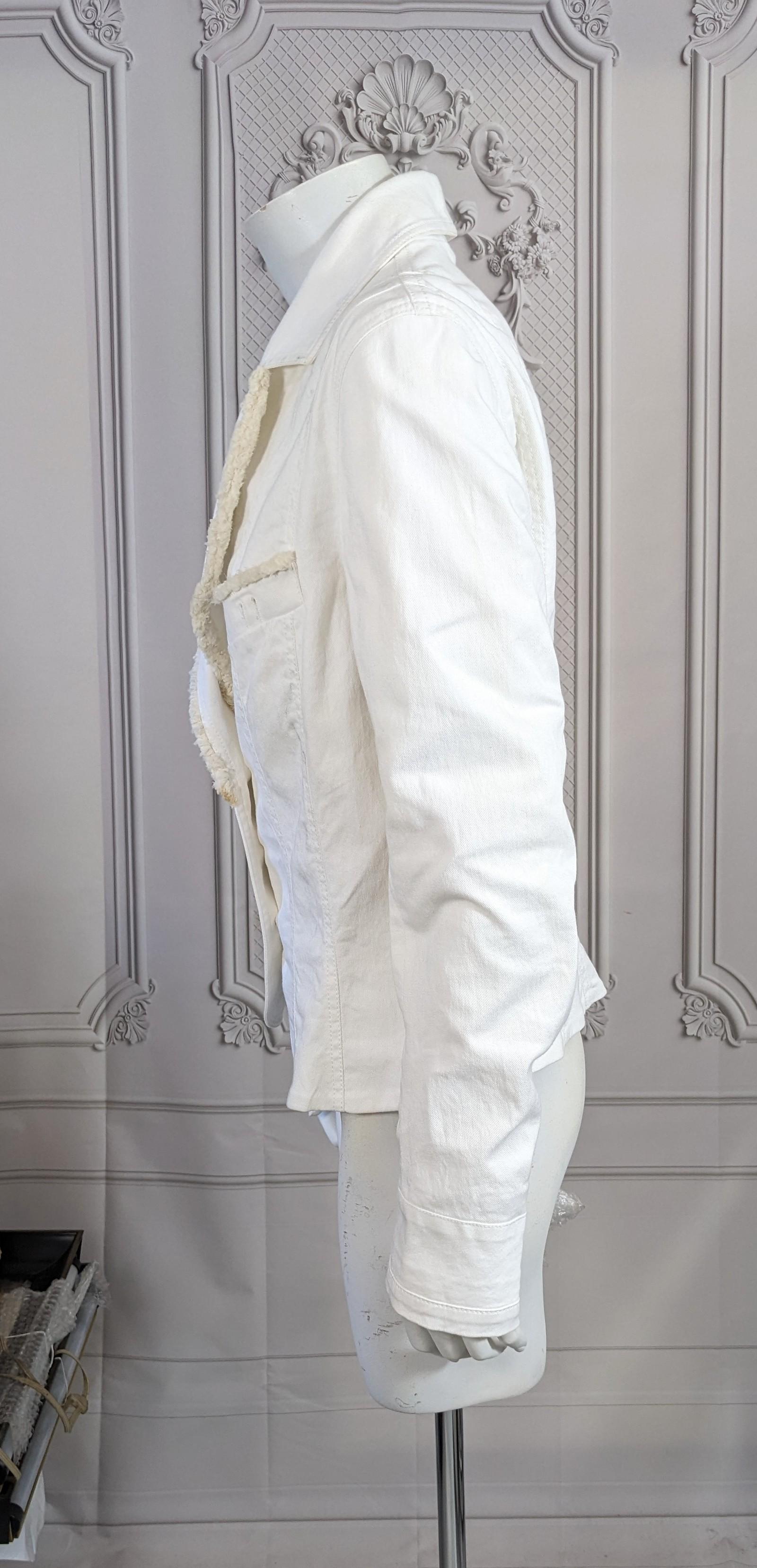 Women's John Galliano White Denim Jacket For Sale