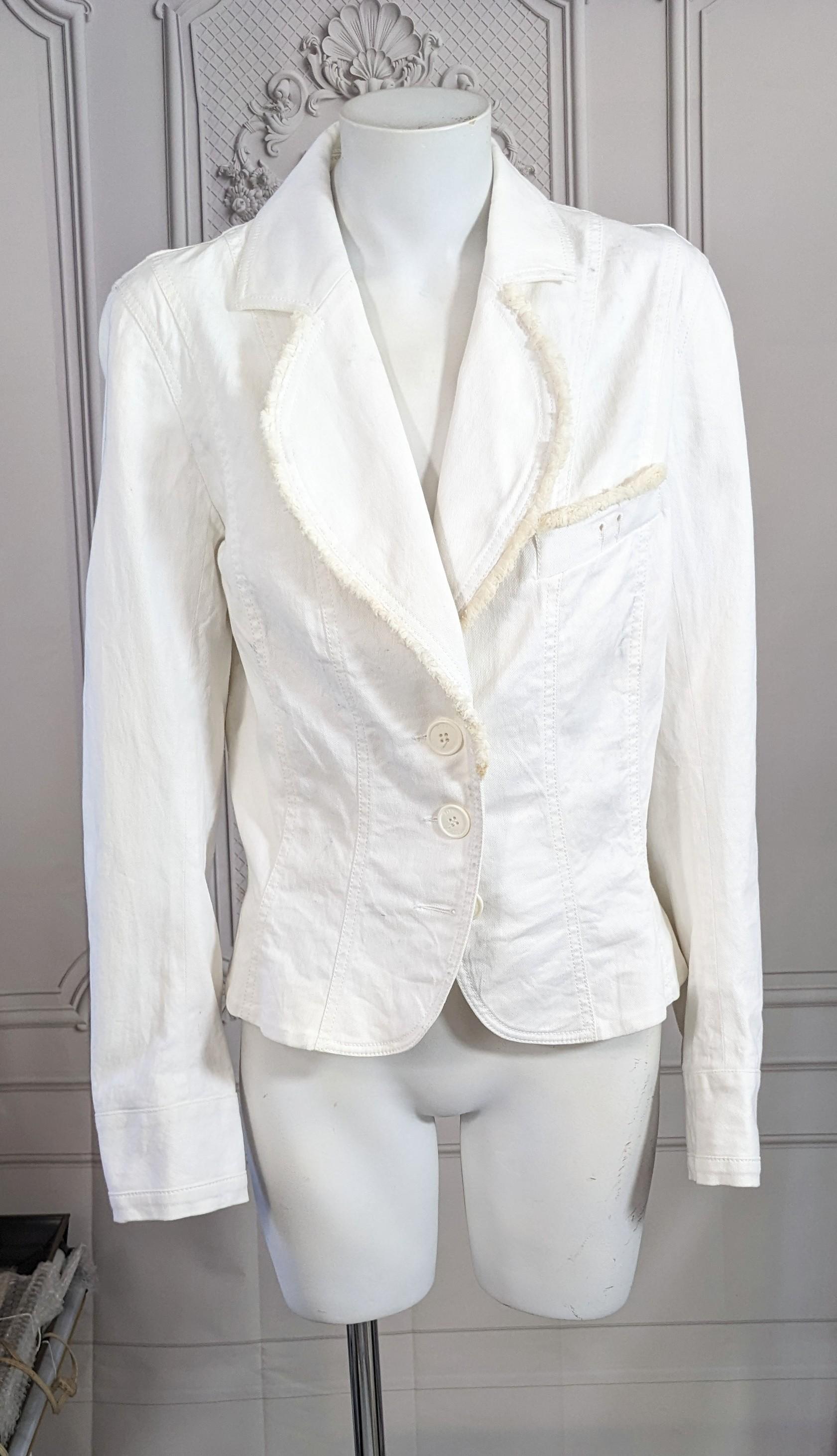 John Galliano White Denim Jacket For Sale 2