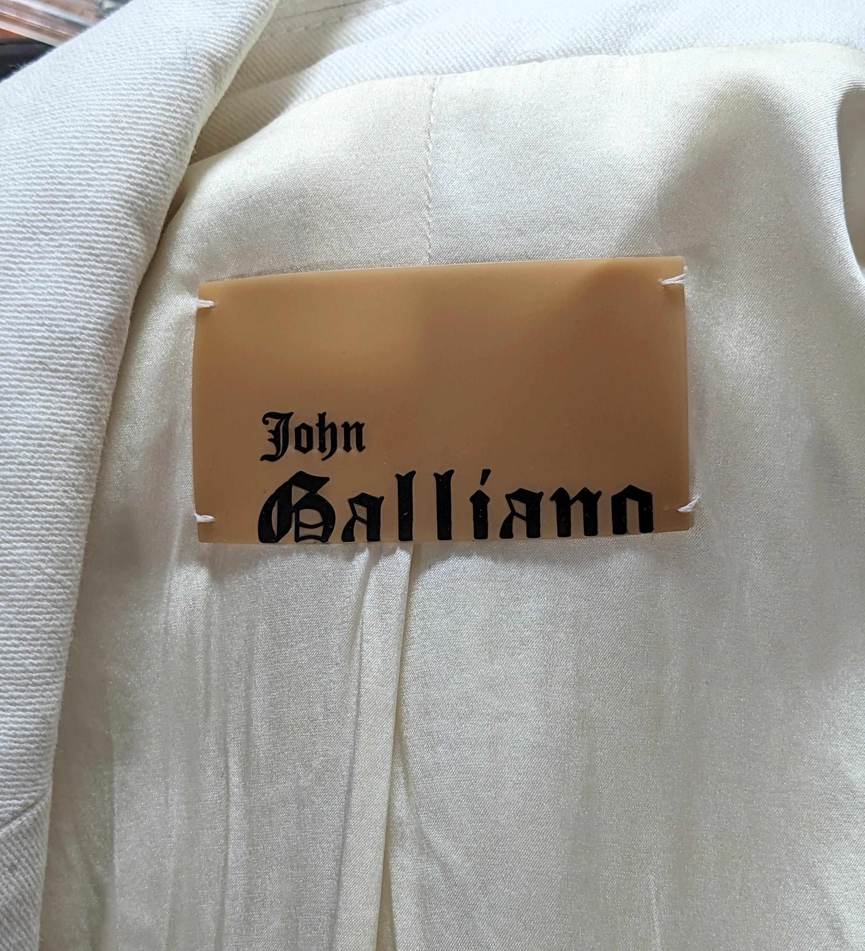 John Galliano White Denim Jacket For Sale 3