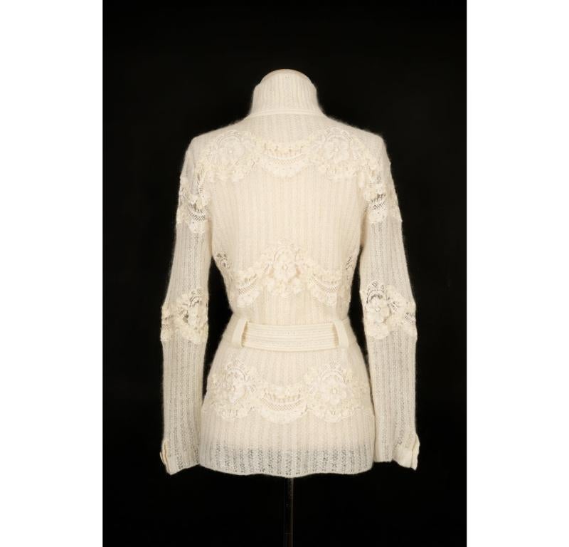 John Galliano Wool And Mohair Cardigan In Excellent Condition In SAINT-OUEN-SUR-SEINE, FR