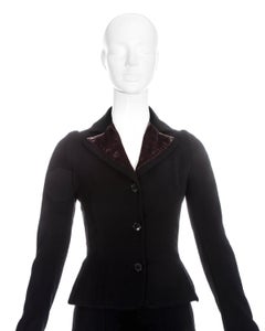 John Galliano wool and velvet skirt suit fw 1996