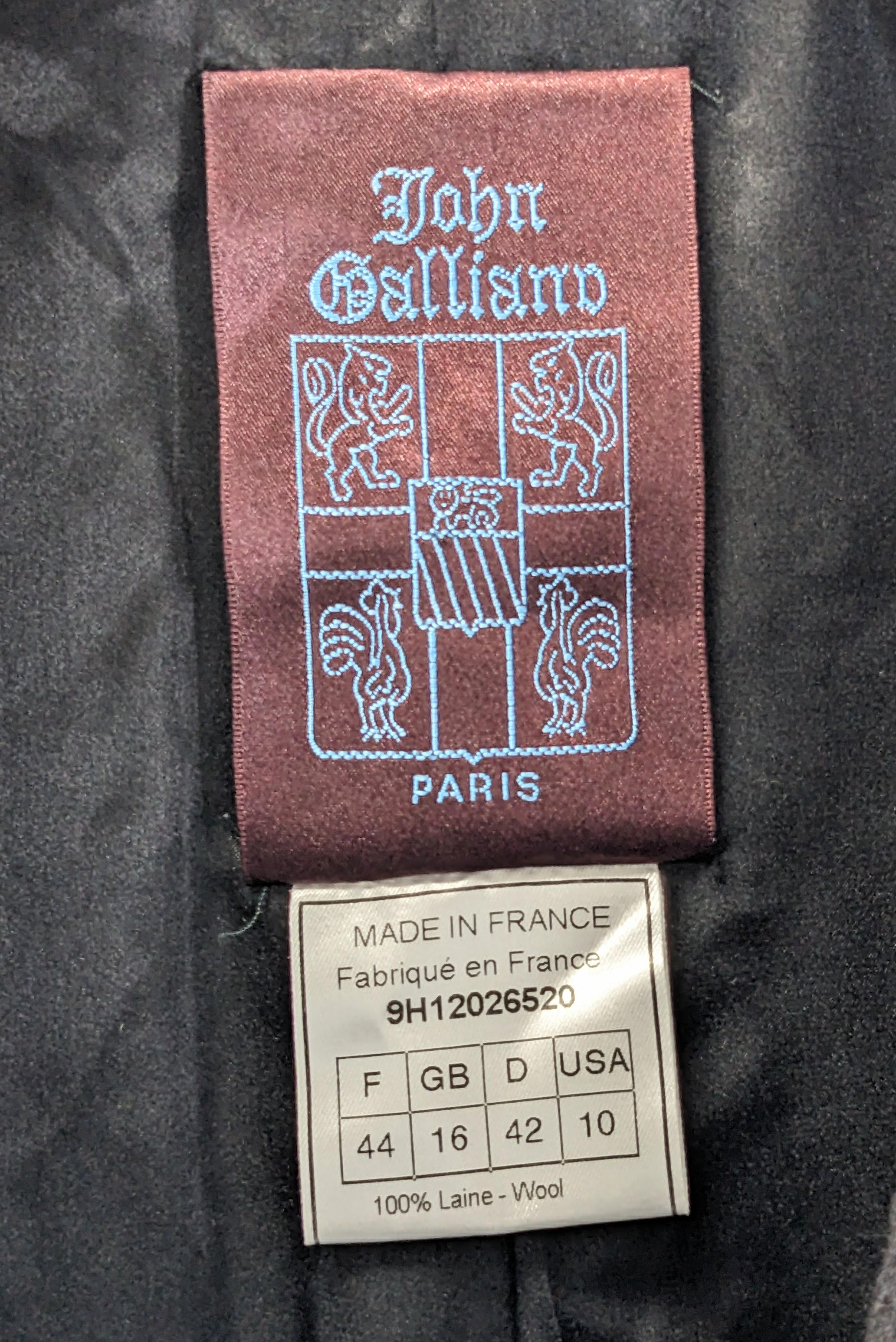 Traje de crepé de lana John Galliano, Colección Maorí Otoño-Invierno 1999. en venta 5