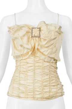 John Galliano Yellow Silk Camisole With Bow 2003