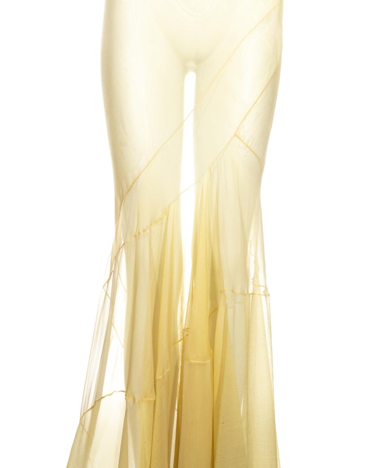 John Galliano yellow silk chiffon bias-cut slip-dress, ss 1993 In Good Condition In London, GB