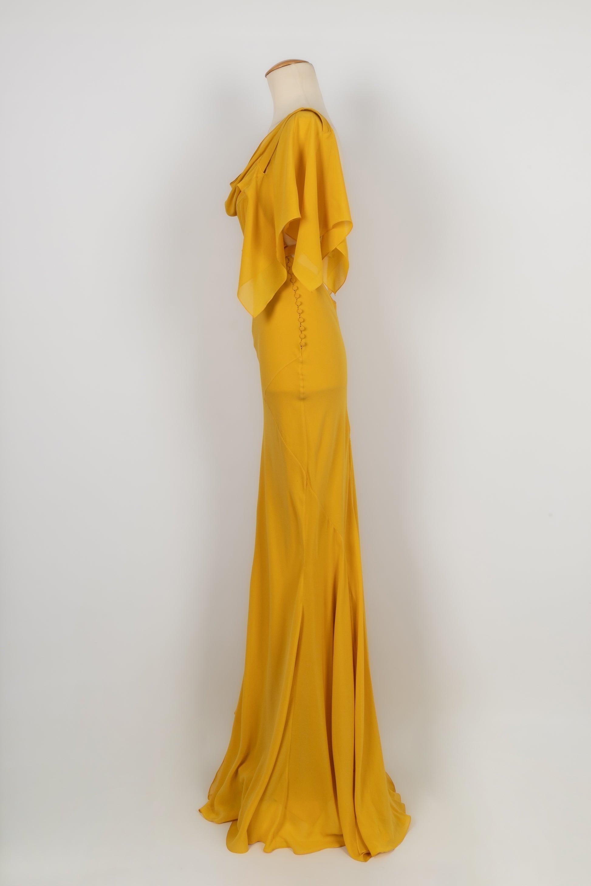 Women's John Galliano Yellow Silk Long Dress