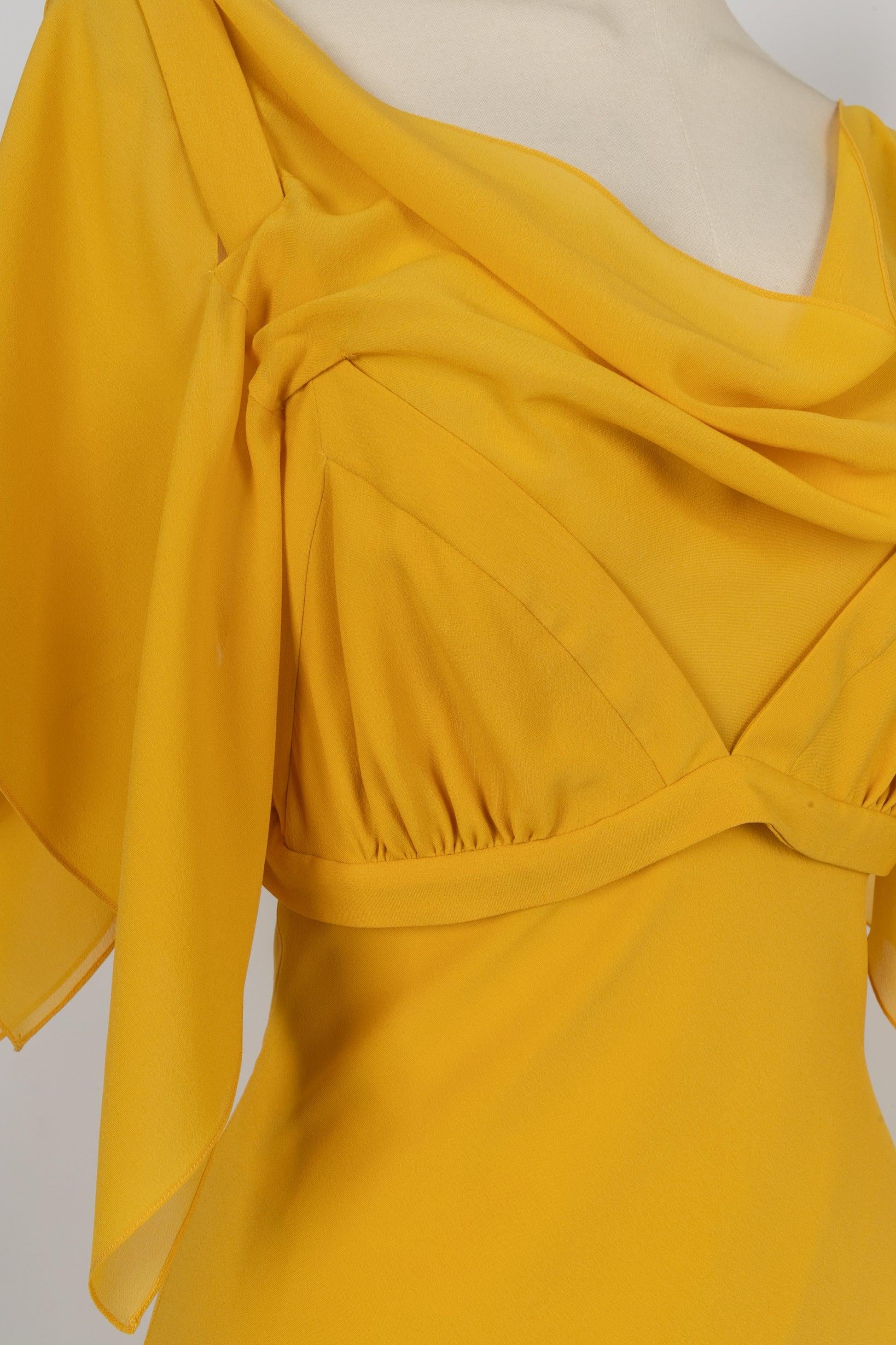 John Galliano Yellow Silk Long Dress 3