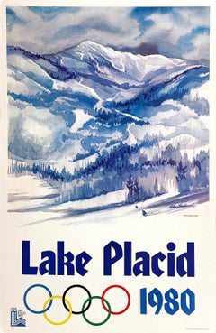 Lake Placid Winter Olympics 1980 - Original Vintage Poster by John Gallucci