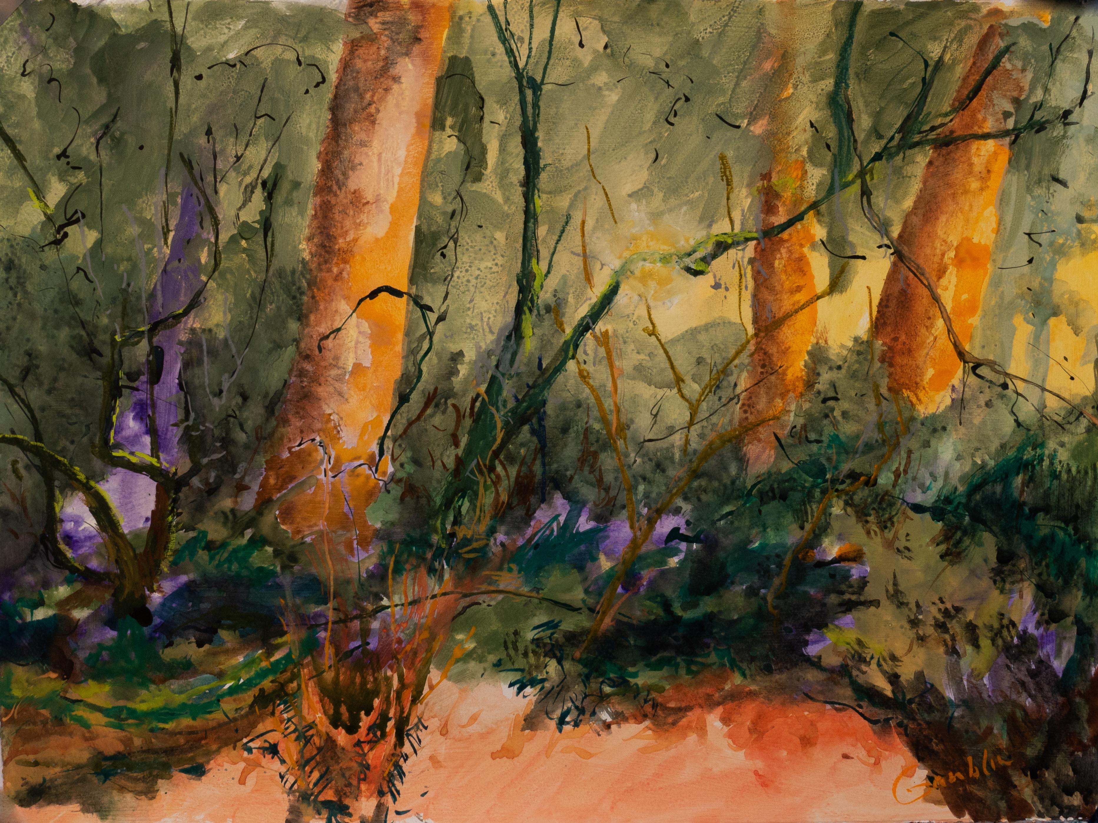 Forest Interior No. 7 - Mixed Media Art by John Gamblin