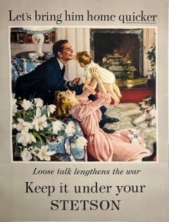 Original Vintage Stetson - Let's Bring Him Home Quicker Poster by John Gannam C1