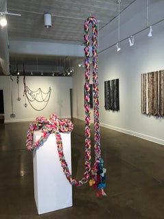 « Big Rope », fil de coton crocheté, sculpture en fibre suspendue, souple, installation