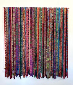 "Carnival", Cotton Tapestry, Wall Hanging Sculpture, Thread, Textile, Polyester
